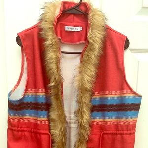 Faux Fur trim - Colorful Western Vest